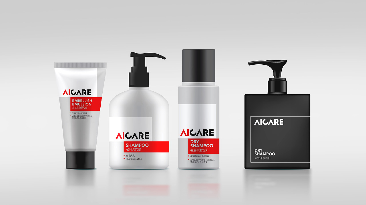 Aicare 美發(fā)產(chǎn)品包裝設計 簡約美學與專業(yè)質(zhì)感的視覺表達